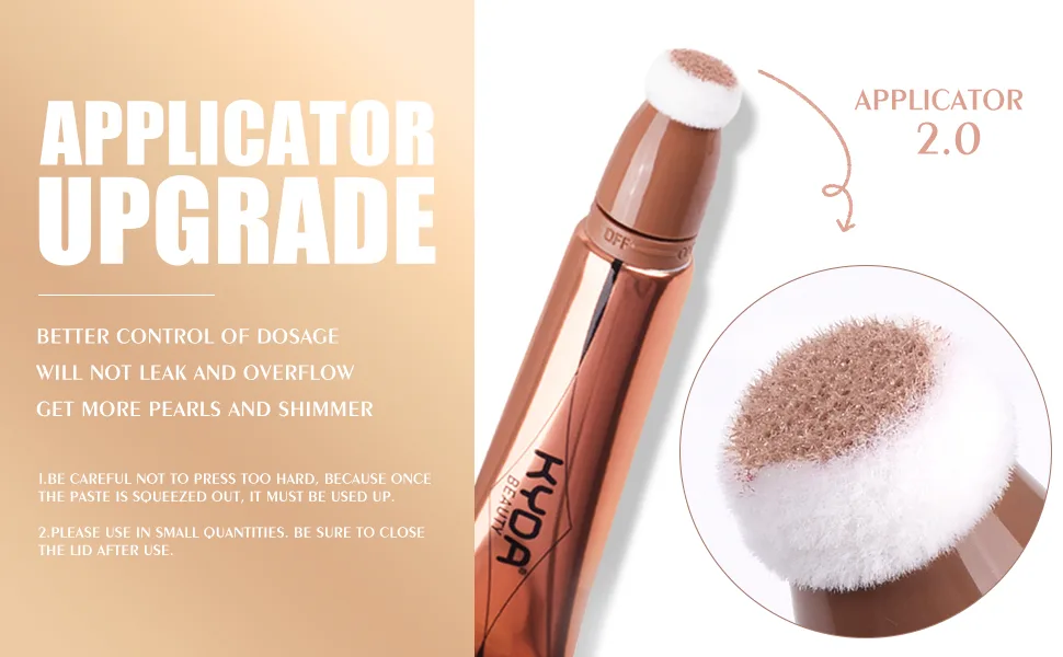KYDA Highlighter Beauty Wand, Face Illuminator with Cushion Applicator, Natural Glossy Finish, Silky Smooth Cream, Face Highlighter Bronzer Makeup, Lightweight Blendable, by Ownest Beauty-Sun Glow - highlighter