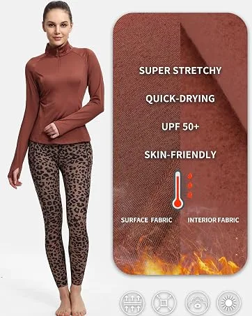 Hiverlay Quarter Zip Pullover Women 1/2 Fleece Jacket Thermal Equestrian Shirts with Tumbhole Back Vents Winter Cold Gear Navy Large - fleece pullover
