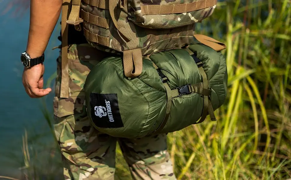 OneTigris Sleeping Bag Compression Stuff Sack, 25L OD Green - 25L - sleeping bag compression sack