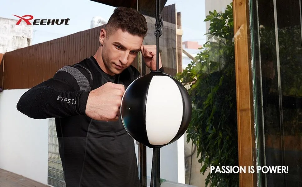 REEHUT Double End Punching Ball with Boxing Reflex Ball, Include 2pcs Ring Locking for Gym MMA Boxing Sports Punch Bag 7 inch - product information 1