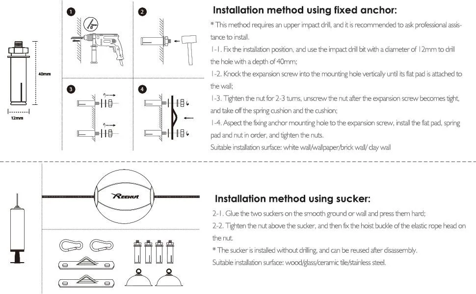 REEHUT Double End Punching Ball with Boxing Reflex Ball, Include 2pcs Ring Locking for Gym MMA Boxing Sports Punch Bag 7 inch - product information 5