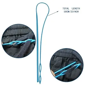 1Pcs 23In Flexible Plastic Drawstring Threader Tool, Easy Threader Drawstring Replacement Tool for Jackets Swim Trunks Pants Sweatpants Shorts Hoodies (Blue) - Flexible Plastic Drawstring Threader Tool