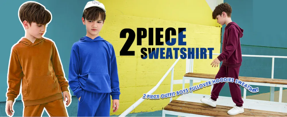Arshiner 2 Piece Outfit Boys Pullover Hoodies Sweatshirt Suit For Kids Tracksuit Set 9-10 Years A Black - boys sets