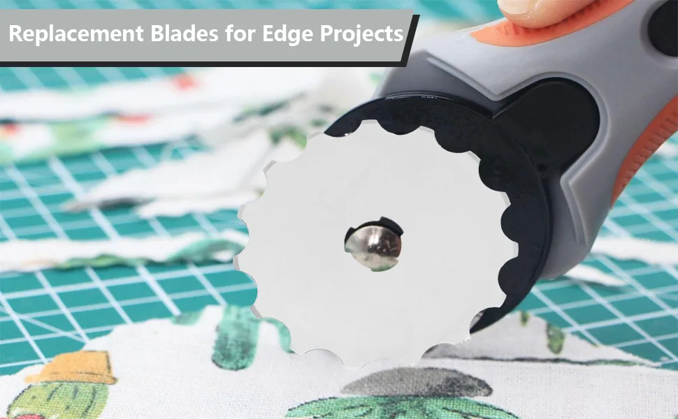 5Pcs Perforating Replacement Blades Crochet Edge Skip Blades Rotary Cutter Accessories for Crochet Edge Projects Fleece and Scrapbooking 45mm - Perforating Replacement Blades