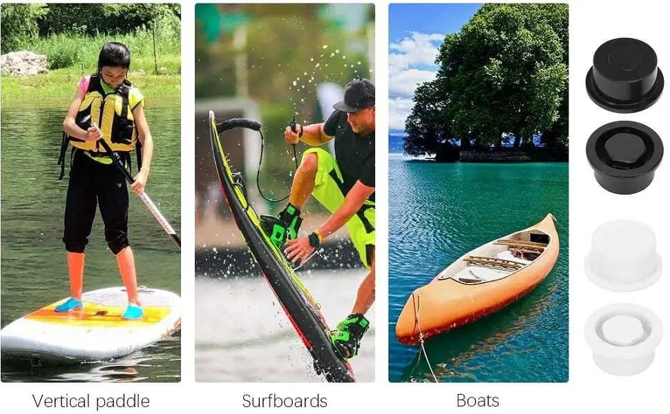 2Pcs PVC Surfboard Vent Hole Plug Paddle Board Vent Hole Surfing Auto Valve Waterproof Accessory black - product information 13