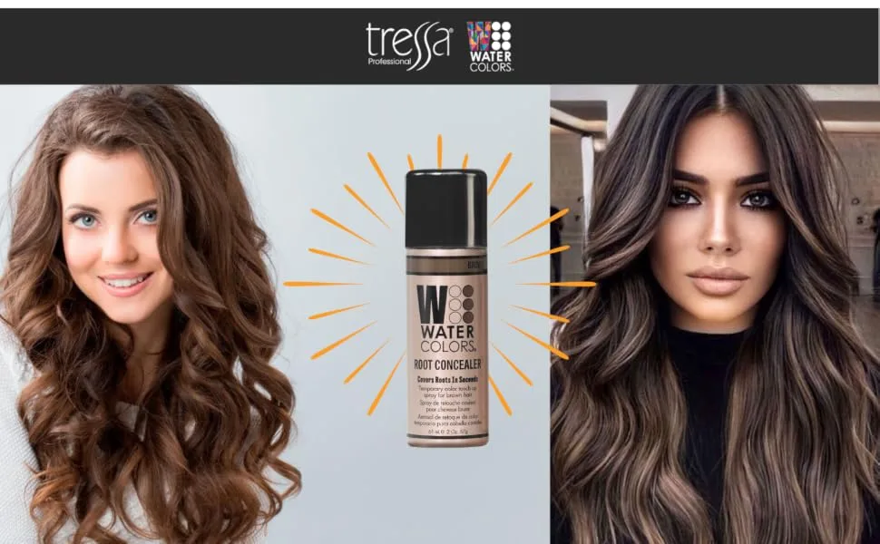 WATERCOLORS ROOT CONCEALER TOUCH-UP, TEXTURE, VOLUME SPRAY. Professional Salon Quality Cover Up for gray roots and regrowth -2oz BROWN ROOT CONCEALER - Brown root touch up spray, root concealer,color wow,style edit, dry shampoo, texture spray