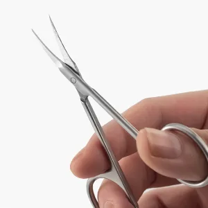 BEZOX Extra Fine Curved Cuticle Scissors, Super Thin Scissors for Cutical Care Only, Professional Manicure Small Scissors, Stainless Steel Cuticle Cutter, 1 pcs Curved Blades - eyebrow scissors beauty little scissors small sharp scissors