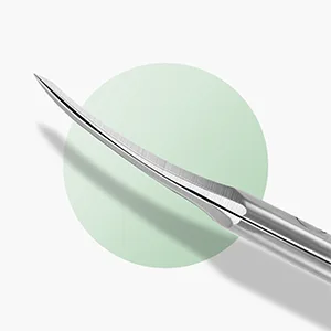 BEZOX Extra Fine Curved Cuticle Scissors, Super Thin Scissors for Cutical Care Only, Professional Manicure Small Scissors, Stainless Steel Cuticle Cutter, 1 pcs Curved Blades - small curved blade scissors beauty cuticle cutter manicure scissors for women