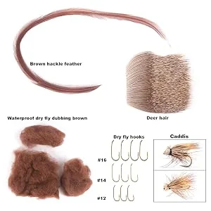 M MAXIMUMCATCH Maxcatch Fly Tying Kit with Fly Tying Vise, Materials, Tools, Hooks for Flies Making - deer hair, dry fly dubbing, hackle feather