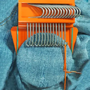Speedweve Darning Mini Loom, Small Weaving Loom Tools for Mending Jeans, DIY Artful Patterns, Repair Holes on Fabrics (14 Hooks) - STEP2