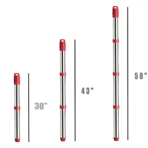 ANREKEYH Spin Mop Replace Head, Base, Handle Compatible with O Cedar EasyWring Microfiber Spin Mop, 4 Mop Refills Replacement Heads, 30-58in Mop Handle and 1 Mop Base Combo Set (White (1-Tank System)) - mop stick for ocedar