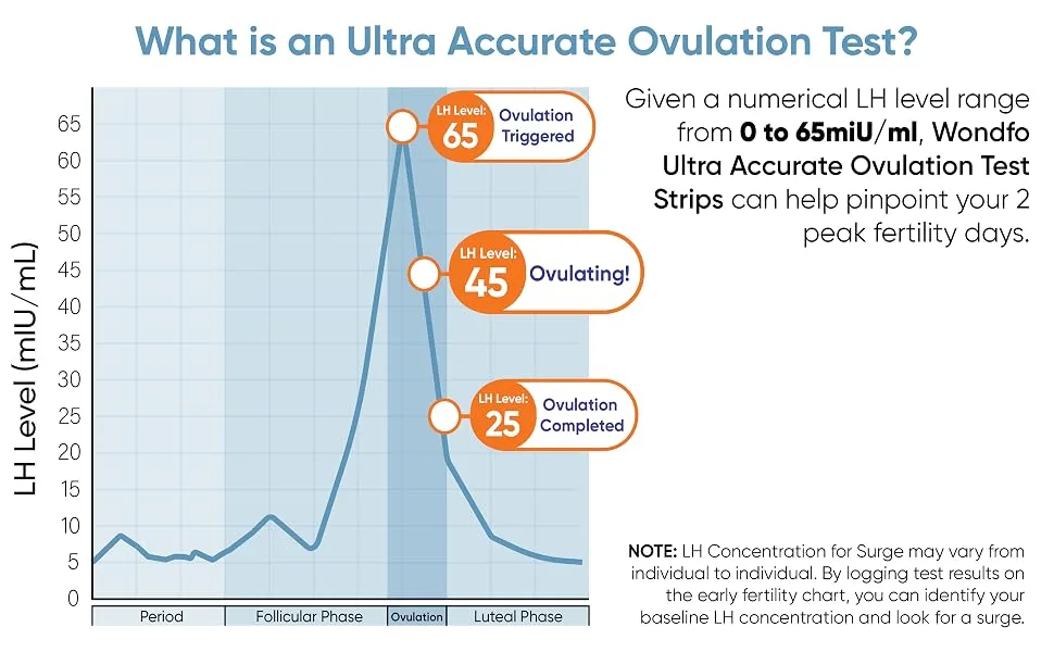 Wondfo Ultra Accurate Ovulation Test Strips - Quantitative Urine Ovulation Tests with Numerical Result - 20 LH Test - product information 11