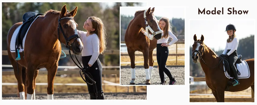 FitsT4 Kids Performance Riding Tights Flex Knee Patch Breeches Girls Horse Equestrian Schooling Pants Khaki Large - kids riding pants