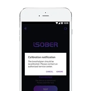 iSOBER 10 Breathalyzer | HSA/FSA Eligible | DOT, NHTSA Compliant Alcohol Tester | Suracell FuelCell Sensor Technology | The Sensor Status Check System Installed - ALCOHOL CALIBRATION REMINDER