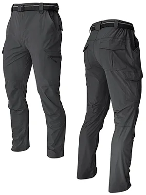 WENRONSTA Men's Hiking Work Cargo Pants Quick-Dry Lightweight Waterproof 6 Pockets Outdoor Mountain Fishing Camping Pants Dark Grey Medium - 992203
