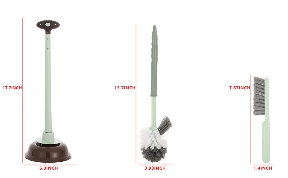 Toilet Plunger and Bowl Brush Combo for Bathroom Cleaning,Green, 1 Set by Cq acrylic - product information 6