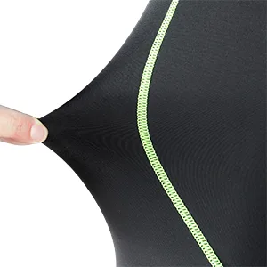 beroy Mens Compression Shorts Training Athletics Workout Tight Sports Base Layer with One Pocket Green Line Black Shorts Medium - product information 14
