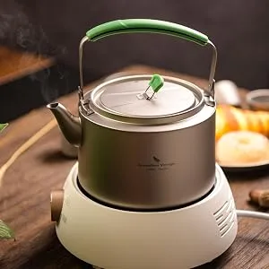 Boundless Voyage Titanium Kettle 800ml/1200ml with Folding Handle Filter Outdoor Camping Big Capacity Teapot (1200ml) - product information 5