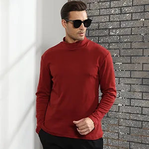 Rela Bota Mens Half Turtleneck Long Sleeve Pullover Basic Designed Undershirt Stretch Slim Fit Sweaters Large Black - Comfortable and Breathable Fabirc