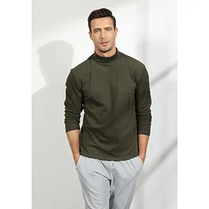 Rela Bota Mens Half Turtleneck Long Sleeve Pullover Basic Designed Undershirt Stretch Slim Fit Sweaters Large Black - high quality fabric