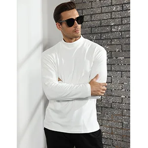 Rela Bota Mens Half Turtleneck Long Sleeve Pullover Basic Designed Undershirt Stretch Slim Fit Sweaters Large Black - slim fit half turtleneck t shirt