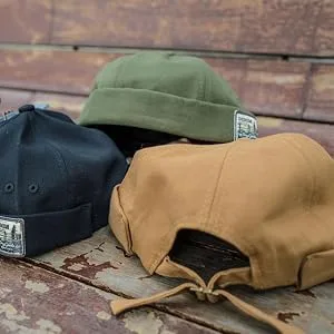 Zegoo Mens Cotton Brimless Skullcap Sailor Cap Rolled Cuff Retro Beanie Hat Black+blue+green+khaki - cotton cap