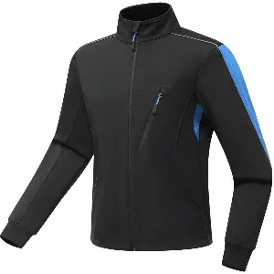 Wantdo Men's Winter Cycling Thermal Jacket Warm Soft Shell Windproof Running Jacket Waterproof Fleece Windbreaker Reflective Large Type B-blue - soft fleece running jacket