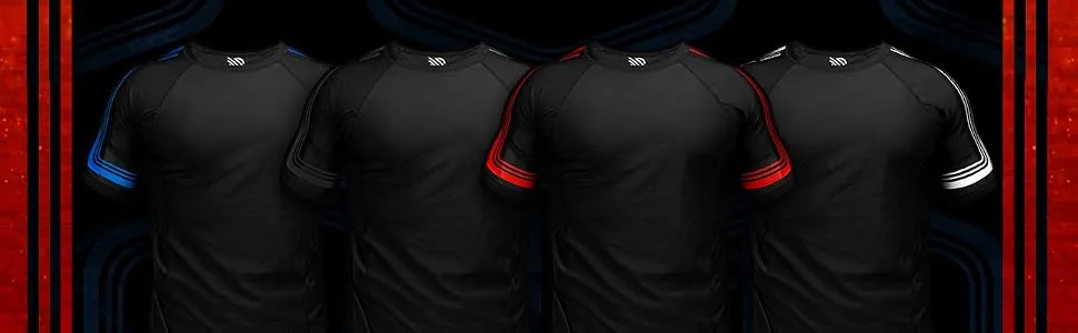 Sanabul CORE Short Sleeve Compression Training Rash Guard for MMA BJJ Wrestling Blue/Black Medium - Core Shinguards Short Footer