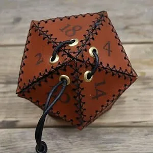 Taivoze Leather D20 Dice Bag, Polyhedral Dice Pouch Portable Drawstring Bag for RPG,Game,DND Dice Bag - Specification