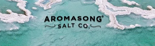 Aromasong Low Sodium Sea Salt 13 OZ. Salt Shaker 100% Natural Fine Grain Dead Sea Potassium Chloride with Dead Sea Salt. - Banner