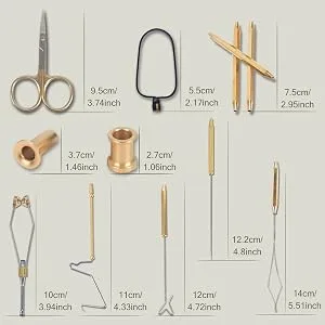 M MAXIMUMCATCH Maxcatch Fly Tying Tools Kit Complete Tools Assortment 9 PCS Tying Tools&Neoprene Pouch - SIZE INFORMATION