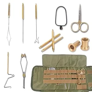 M MAXIMUMCATCH Maxcatch Fly Tying Tools Kit Complete Tools Assortment 9 PCS Tying Tools&Neoprene Pouch - TYING TOOLS KIT
