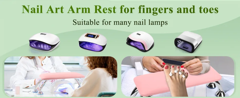 Big Arm Rest for Nails Cushion, Microfiber Leather Hand Rest for Nails Tech, Hand Rest Pillow for Nails Toenails, Detachable Nail Art Accessories Tool for Nails Tech (Pink) - nail arm rest