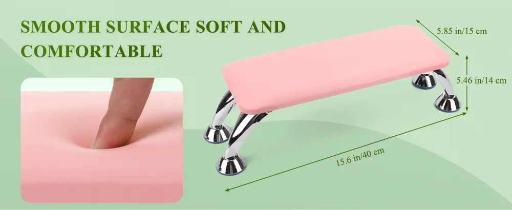 Big Arm Rest for Nails Cushion, Microfiber Leather Hand Rest for Nails Tech, Hand Rest Pillow for Nails Toenails, Detachable Nail Art Accessories Tool for Nails Tech (Pink) - nail arm rest