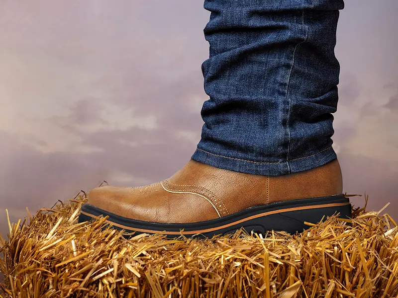RIBETRINI Western Boot for Men Durable Square Toe Pull On Chunky Heel Platform Faux Leather Mid Calf Embroidered Cowboy Work Boots 9.5 Yellow - western boots