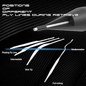 Maxcatch Full Sinking Fly Line Weight Forward Fly Fishing Lines 100ft 4 5 6 7 8 9wt WF9S-100FT Black, 6IPS - action