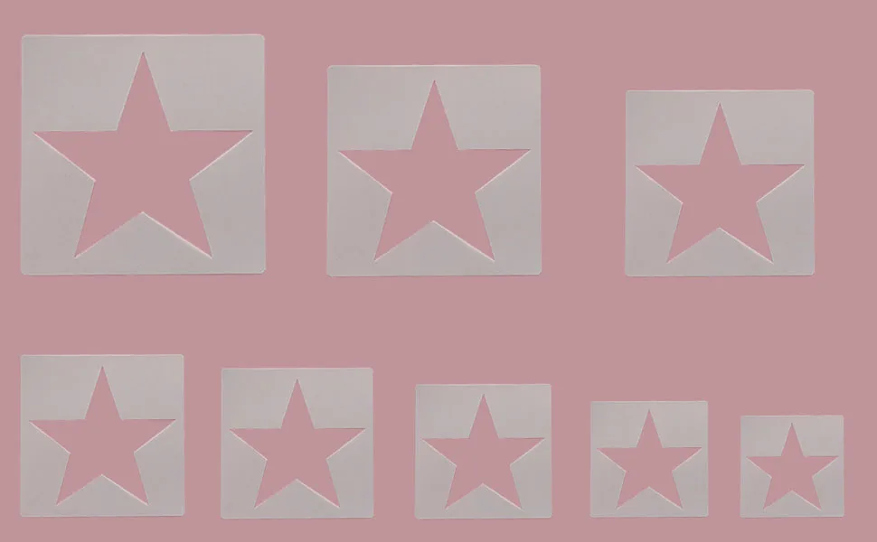 8 PCS Large Star Stencil ,Star Stencils Different Sizes, Star Template, Star Template Stencil, Large Star Stencil, Star Stencils for Painting, for Painting Template - 8 PCS Large Star Stencil