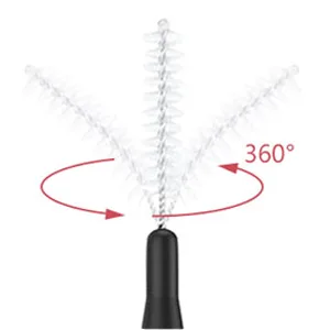 20 Pcs Micro Eyebrow Brush With Cap,Eyebrow Spoolie Brush Micro Eyebrow Lamination Brush 2 Size Multifunctional Micro Spooly Lash Mascara Brush Comb for Eyelash Lift Extensions Brow Clean(White,Black) - micro spoolie