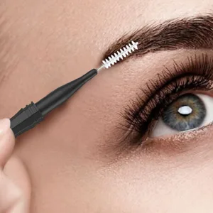 20 Pcs Micro Eyebrow Brush With Cap,Eyebrow Spoolie Brush Micro Eyebrow Lamination Brush 2 Size Multifunctional Micro Spooly Lash Mascara Brush Comb for Eyelash Lift Extensions Brow Clean(White,Black) - mini spoolies