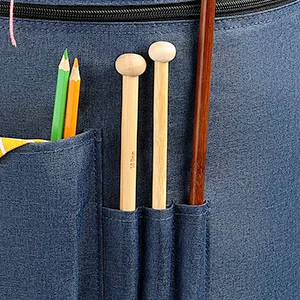 SumDirect Knitting Bag, Yarn Organizer Tote Bag Portable Storage Bag for Yarns, Carrying Projects, Knitting Needles, Crochet Hooks, Manuals and Other Accessories (Blue) - product information 3