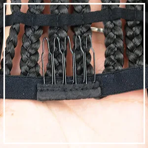 1Pc Black Wig Cap Braided Cap Crochet Wig Cap Adjustable Elastic Band and Hair Clips Weaving Wig Caps for Wig Making - Black Wig Cap Braided Cap Crochet Wig Cap Adjustable Elastic Band