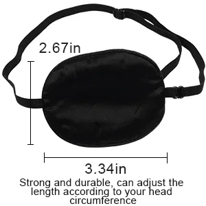 Pure Silk Eye Patch For Adults, Amblyopia Obscure Astigmatism Training Strabismus Correction Black - product information 2
