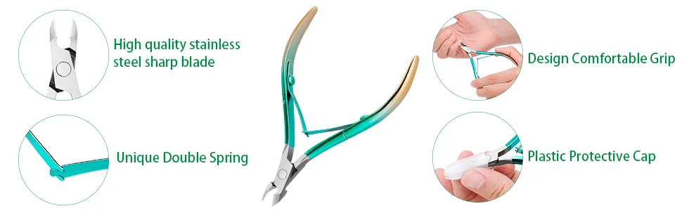 Cuticle Trimmer with Cuticle Pusher Cuticle Nipper Cuticle Remover Cutter Stainless Steel Nail Cuticle Trimmer Manicure Pedicure Tools for Nail - product information 2