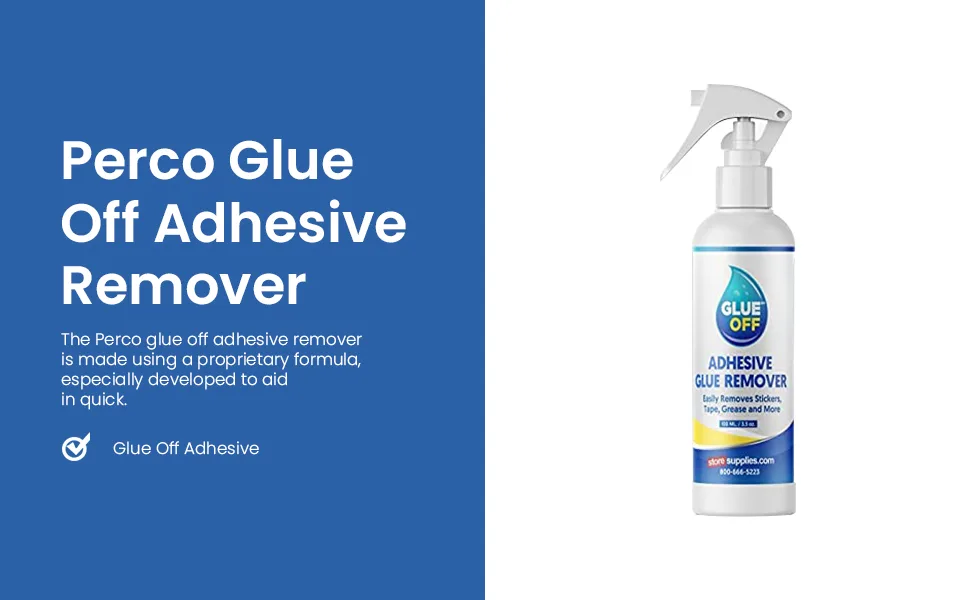 Perco Glue Off Adhesive Remover 3.3 oz & Scraper with Plastic Razor for Removing Labels (Adhesive Remover & Scraper w/Plastic Razor) - Perco Glue of remover