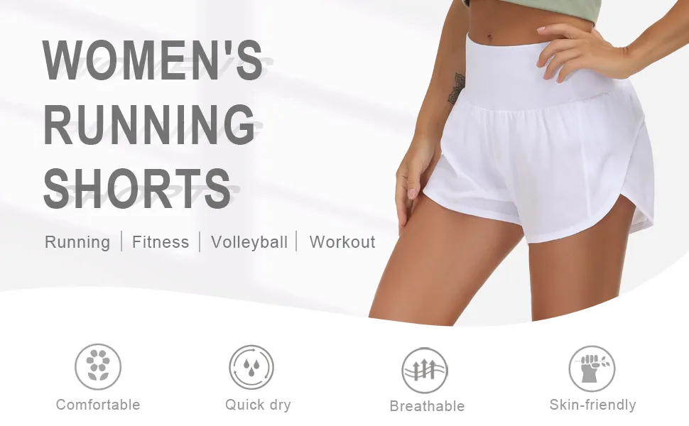 THE GYM PEOPLE Womens High Waisted Running Shorts Quick Dry Athletic Workout Shorts with Mesh Liner Zipper Pockets Black Medium - Running Shorts