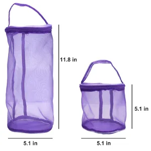 Yarn Storage Bag, 2pc Mesh Knitting Bag Round Yarn Balls Organizer for knitting lovers, Purple - product information 13