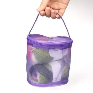 Yarn Storage Bag, 2pc Mesh Knitting Bag Round Yarn Balls Organizer for knitting lovers, Purple - product information 14
