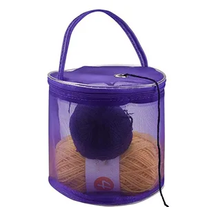 Yarn Storage Bag, 2pc Mesh Knitting Bag Round Yarn Balls Organizer for knitting lovers, Purple - product information 15