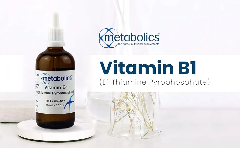 Metabolics Vitamin B1 Supplement | B1 Thiamine Pyrophosphate (100ml) | Additive Free - Vitamin B 1 Liquid Drops Thiamine Pyrophosphate