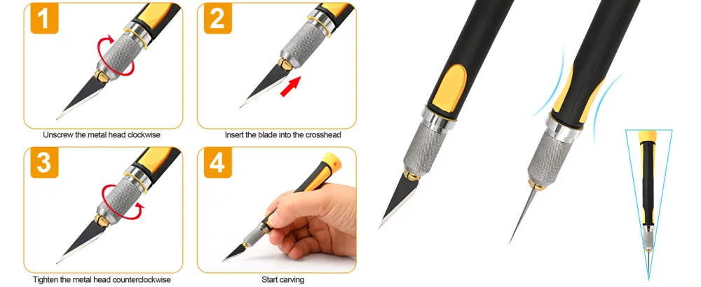 EHDIS Precision Hobby Knife Set Utility Craft Knife Kit with 10PCS Blades for Art, Working-Stencil, Scoring, Scrapbooking, Architecture Modeling, Crafting, Precision Knife-Blue - exacting knife
